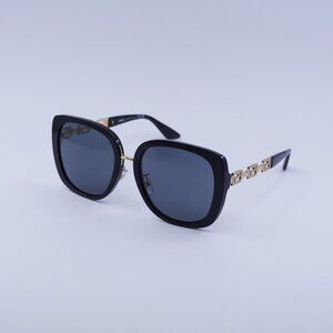 Versace VE4407D GB1/87 Sunglasses Black Square Frame, Dark Grey Lenses